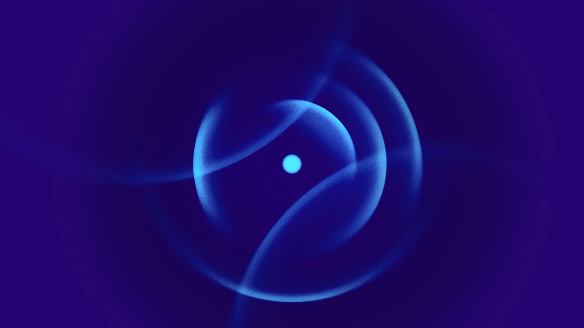 Abstract digital wave with glowing blue lines and circles.